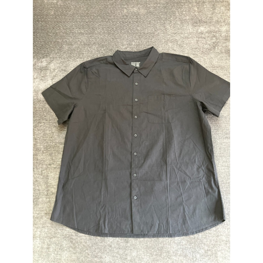 Fresh Clean Threads Shirt Mens 2XL Tall Black Cotton Stretch Button Up Casual